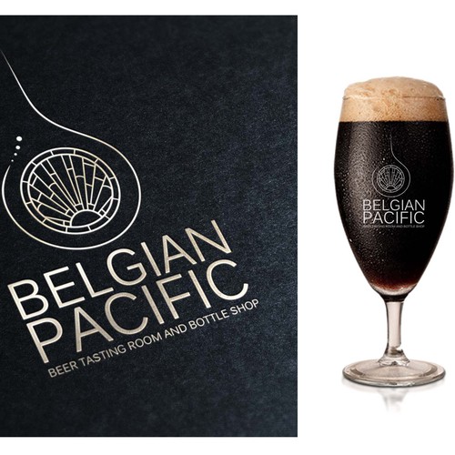 Create a stylish logo for a Belgian Beer Tasting room and bottle shop