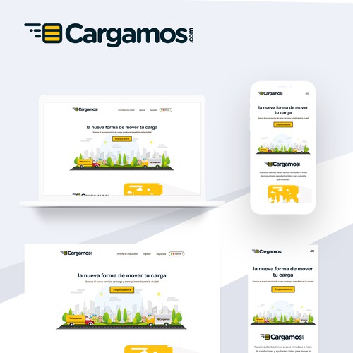 cargamos landing page design