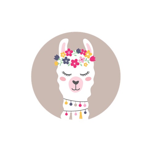 llama with flower crown