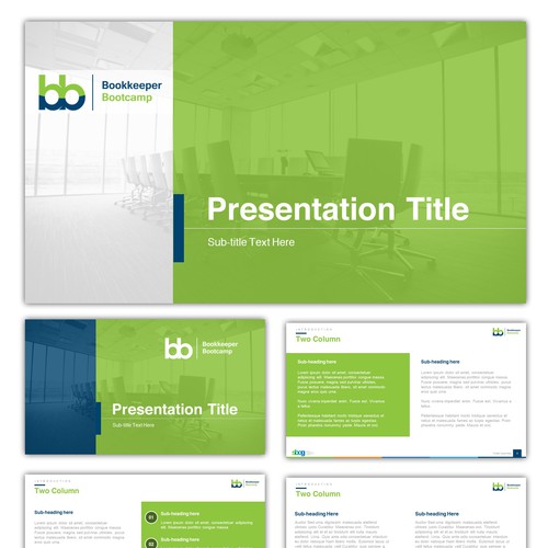 A multi-theme PowerPoint template design