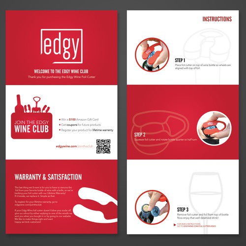 Product Insert for wine accessories company