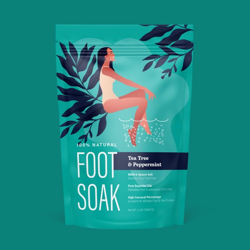 Packaging design FOOT SOAK for Purely Northwest - Pouch