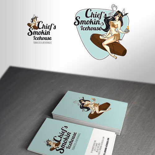 Create the next logo for Chief's Smokin Icehouse