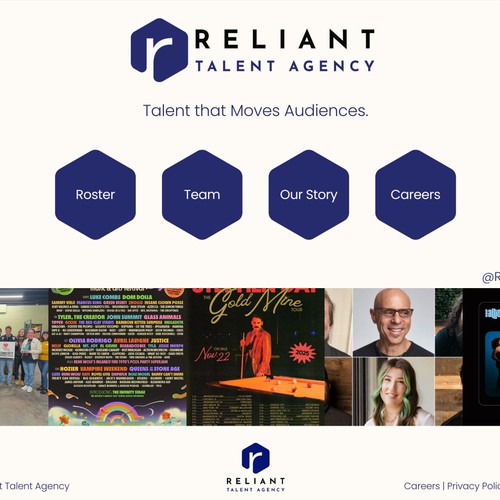 Approachable site design for talent agency
