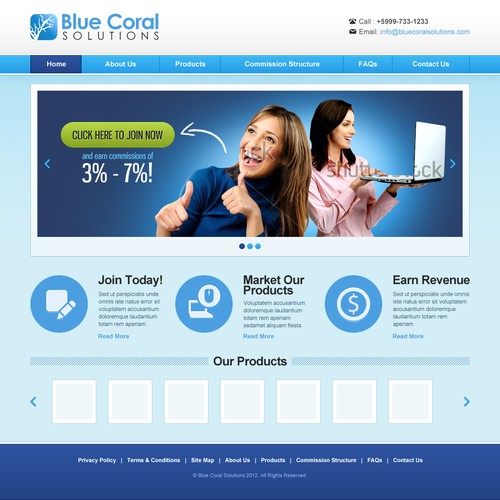 Create the next website design for Blue Coral Solutions 