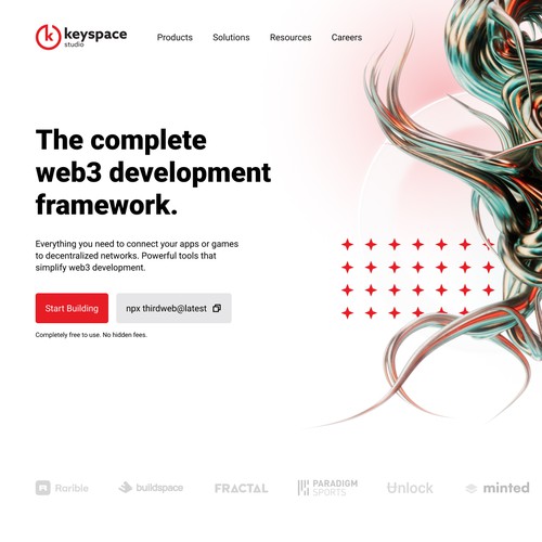 Website Hero design for Keyspace Studio