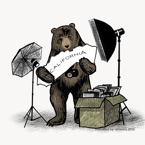 Bear mascot for a photography company