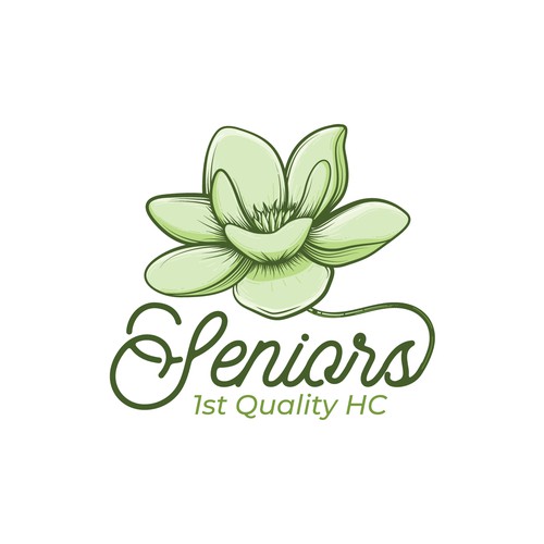 A calming logo with a flower or person in uniform or Blood pressure cuff.