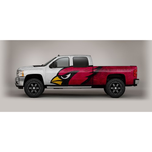 Customized Arizona Cardinals Pickup Truck