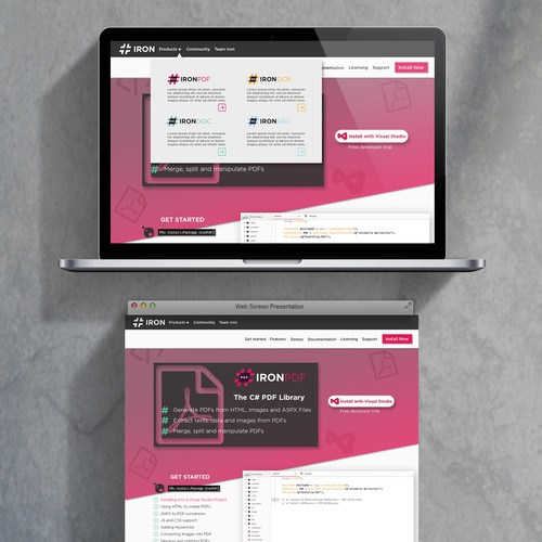 Slanted web-design for a software company