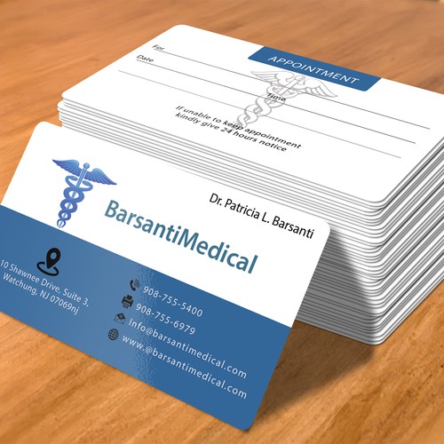 Create a visually stunning business card for Medical Office