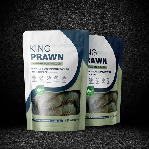 King Prawn Stand Up Pouch Design.