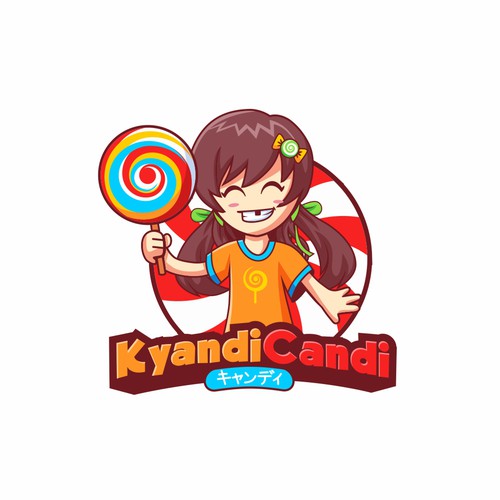 fun candy character logo