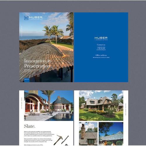 Elegant Booklet for Huber + Associates Roofing Company
