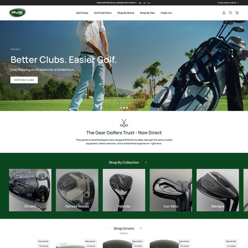 RVM Golf Ecommerce Design