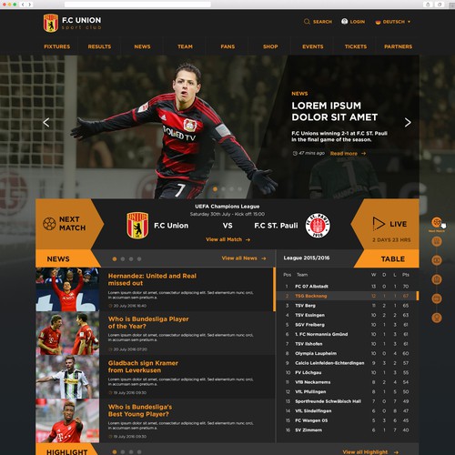 football club website