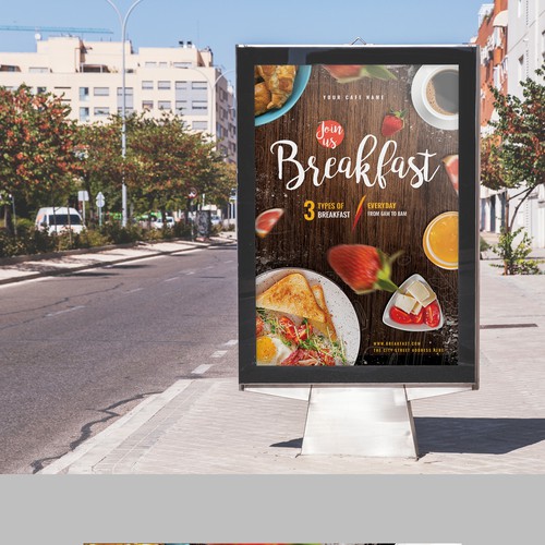 Breakfast poster template design