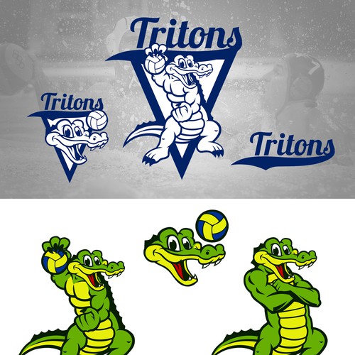 Water Polo Club logo with crocodile mascot.
