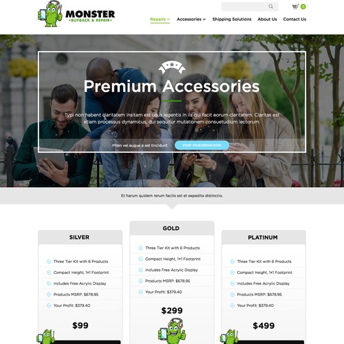 Wholesale Business to Business Landing Page for Smartphone Accessories