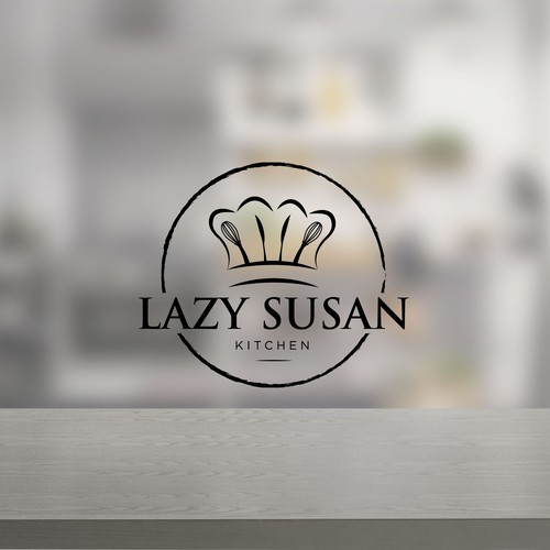 a fresh fashion forward food logo for Lazy Susan Kitchen.