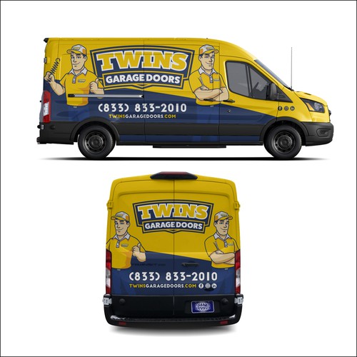 BOLD WRAP DESIGN for TWIN GARAGE DOOR