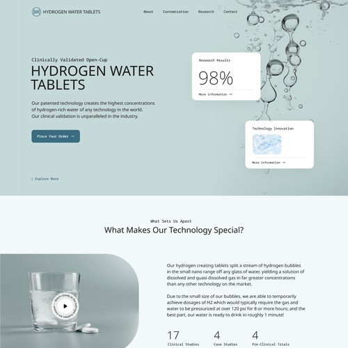 Website for hydrogen tablets