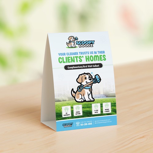 Luxury Minimalist Table Tent Design for Pet Waste Management Service