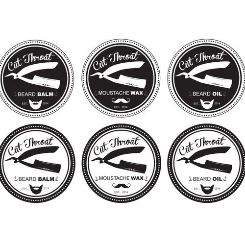 Bearded Men! A logo for Cut Throat Beard Balm