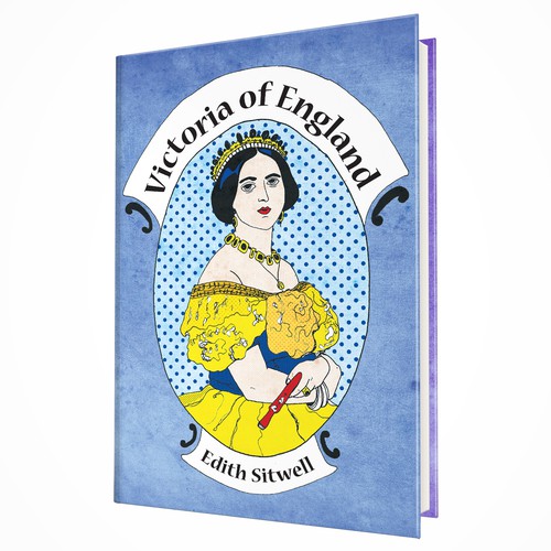 Playful book cover design for a biography of queen Victoria.
