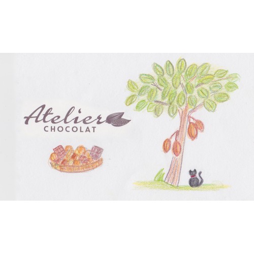 洋菓子製造販売ショップカード　フランス菓子を中心に大人から子供まで受け入れられるお店