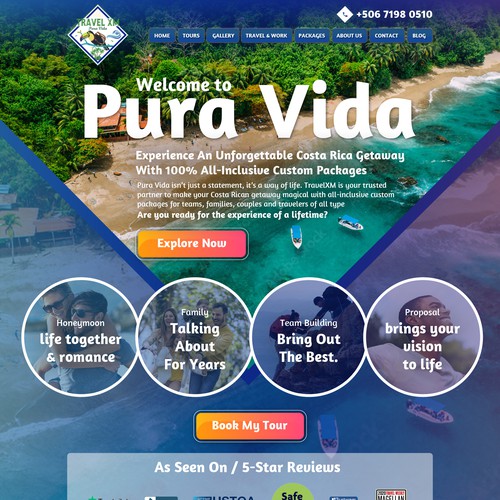 Creative design for Vacation trips to Costa Rica