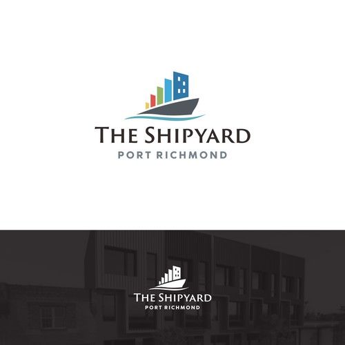 Logo for residental real estate on a shipyard