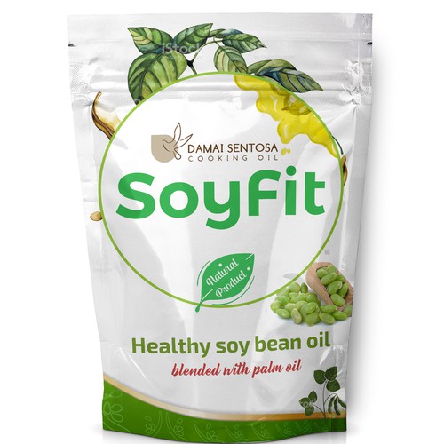 Healthy Soy Bean Oil Label Design