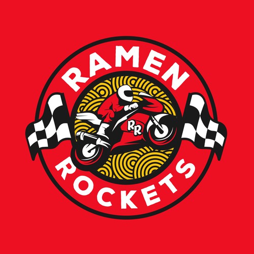 Retro Motor Racing Logo for Ramen Rockets