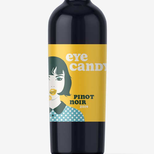 Eye catching wine label for millennial audience concept