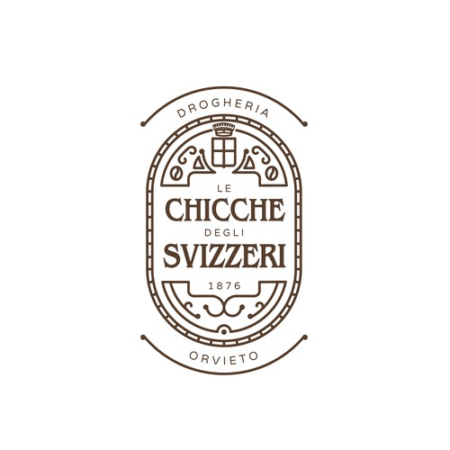 Concept logo per "Drogheria le Chicche degli svizzeri"