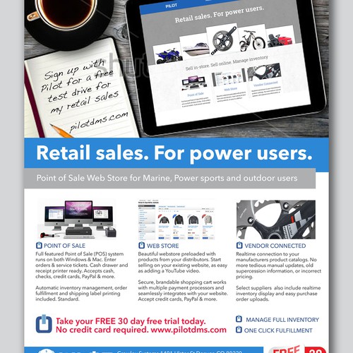 Create a full page magazine ad for Pilot ®