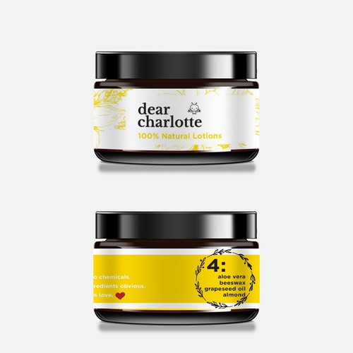 Dear Charlotte Lotion label for babies and mothers