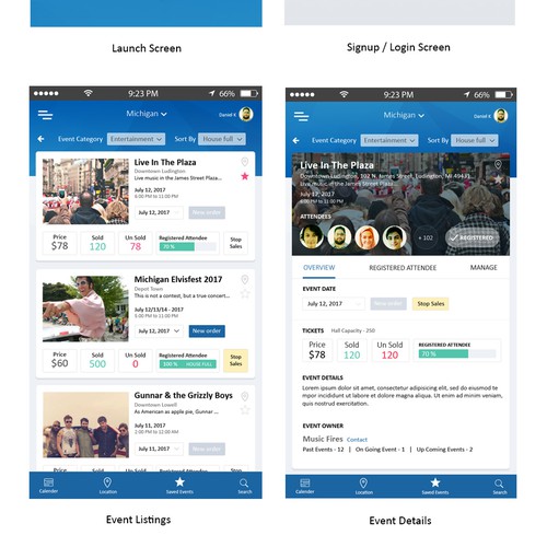 Event management App UI