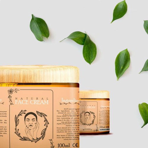 Label Design for a natural face cream.