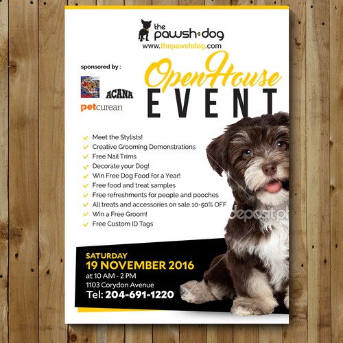 flyer for pawsh dog