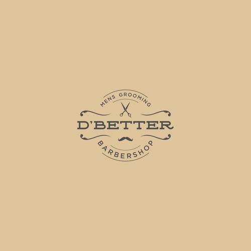 vintage barbershop logo for D-Better Barbershop