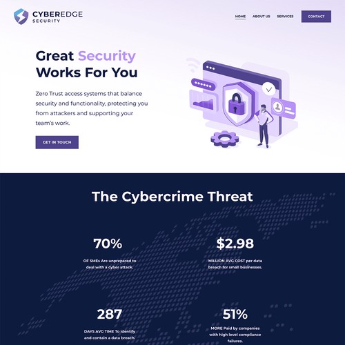 Custom Squarespace for Cyber Security Start up.