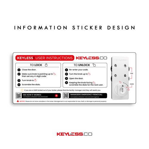Information Sticker design for keyless1