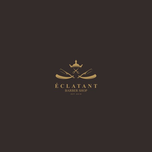 Luxurious barber logo concept 