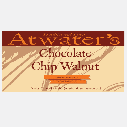 Lable design for chocolate chip traditional food