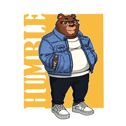 very stylish bear character