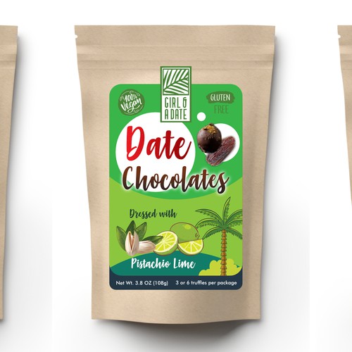 Pouch design for a date-chocolates product