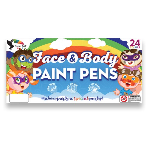 Colorful label for face paint pens