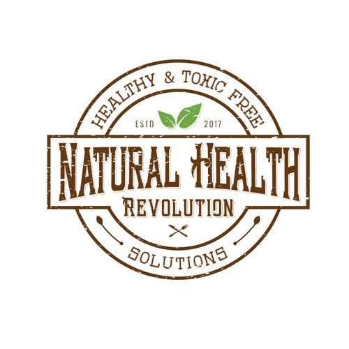 Vintage Logo for a rich and clean brand of healthy and organic wellness product